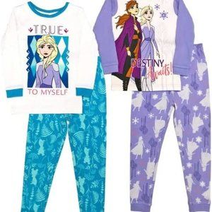 Frozen Kids' 4PC Cotton Sleepwear Set- 2long Sleeve Tops,2Long Pant,New with Tag